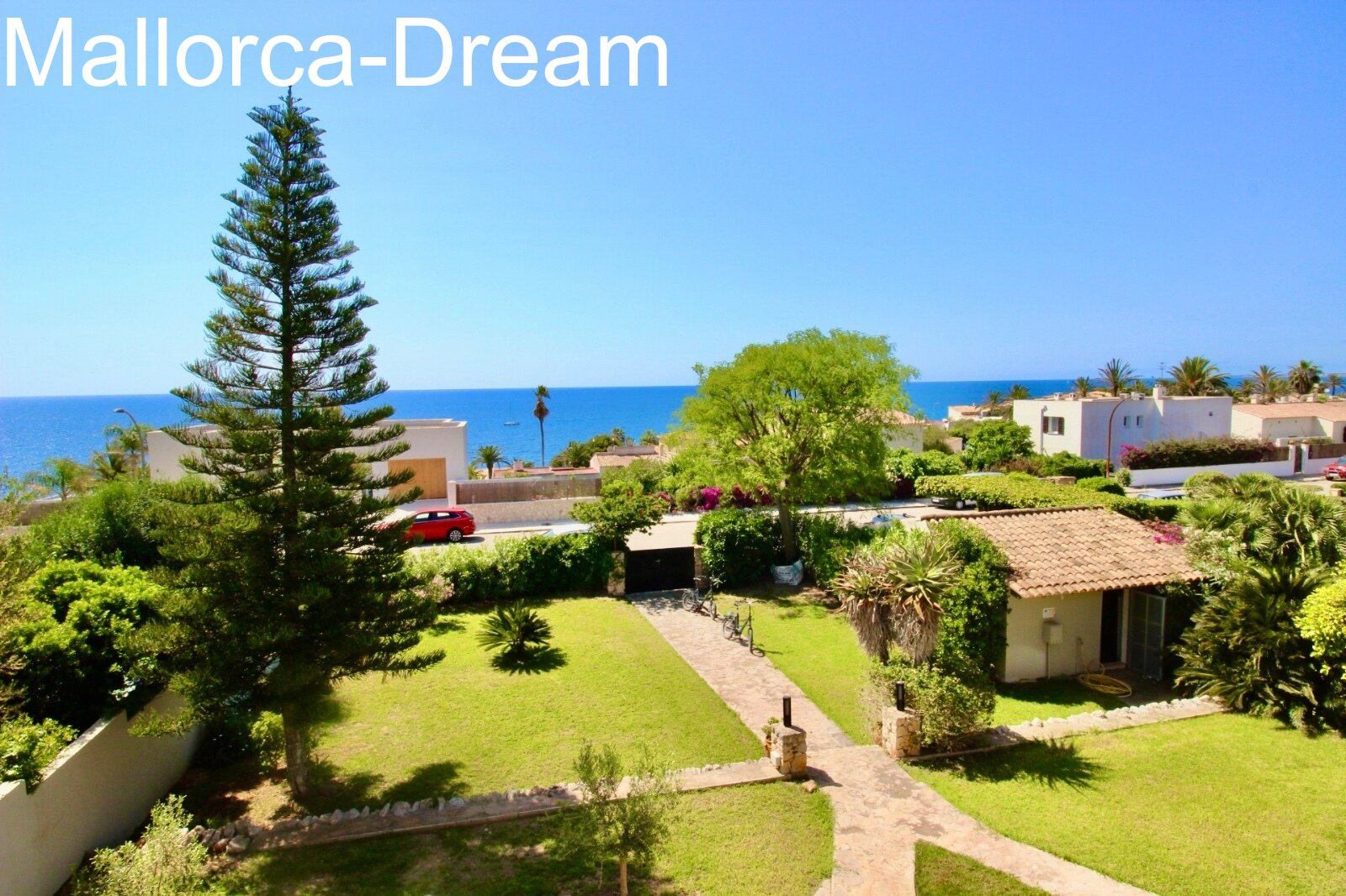 Porto Cristo Novo, Cala Anguila: Villa con vistas al mar y 1000 m2 de jardín, 7 dormitorios, 4 baños, 2 cocinas abiertas, distribuidas en 2 pisos separados + calefacción central de ga 